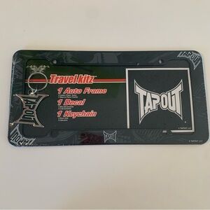 Tapout MMA Auto License Plate Frame, Decal, And Keychain Set RARE Truck Black